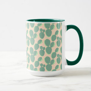 Green & Pink Cactus Pattern Mug