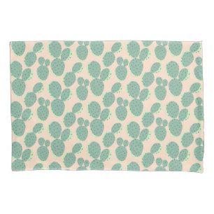 Green & Pink Cactus Pattern Pillowcase