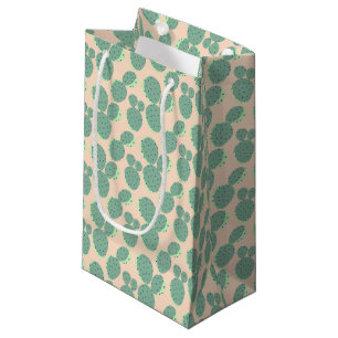 Green & Pink Cactus Pattern Small Gift Bag