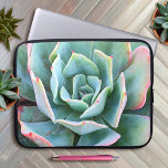 Green Pink Cactus Succulent Photo Bold Stylish Laptop Sleeve<br><div class="desc">Dream of sunny days and a summer’s garden whenever you use this beautiful pink-tipped, mint green, blossoming cactus photo neoprene laptop sleeve. This laptop sleeve comes in three sizes: 15", 13", and 10”. Makes a great gift for someone special! You can easily personalise this neoprene laptop sleeve. Please message me...</div>