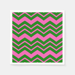 Green Pink Chevron Zigzag Design Napkin
