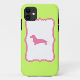 Green & Pink Dachshund case