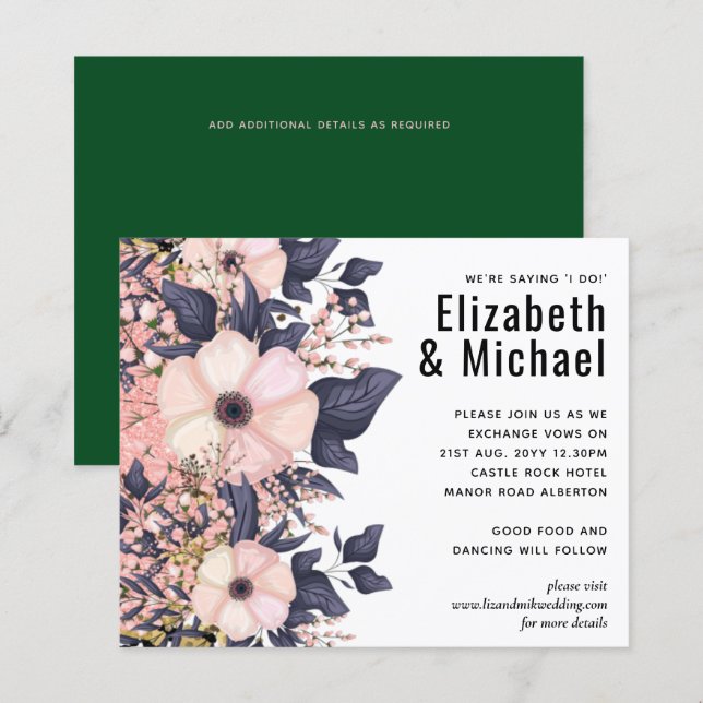 Green Pink Floral Wedding Budget (Front/Back)