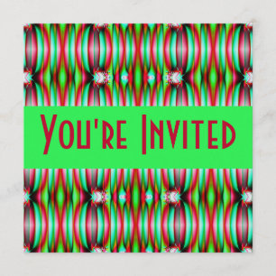 green pink fractal invitation