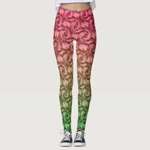 Green pink gradient leggings