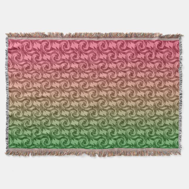 Green pink gradient throw blanket (Front)
