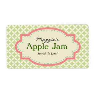 Green Pink Jam Jar Labels