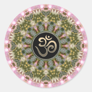 Green Pink Om Mandala Sticker