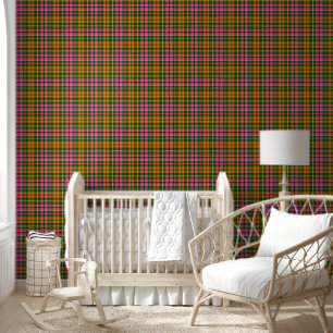 Green Pink Orange Plaid Tartan Design  Wallpaper