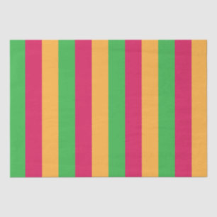 Green Pink Orange Vertical Stripes Tissue Paper