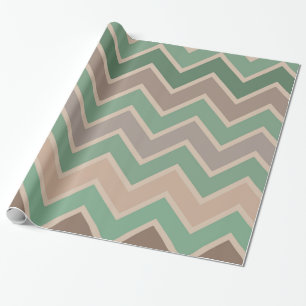Green Pink Peach Chevron Wrapping Paper