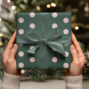 Green & Pink Polka Dot Wrapping Paper