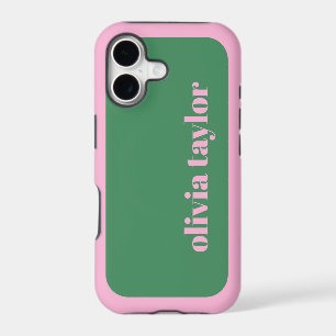 Green Pink Preppy Personalised Name Modern Cute