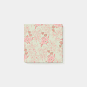 Green Pink Retro Y2K 70s Flower Pattern Post-it Notes