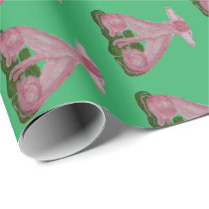 Green Pink Staffordshire Dogs Wrapping Paper