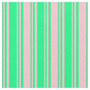 Green & Pink Stripes Fabric