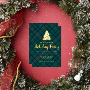 Green & Pink Tartan Corporate Holiday Party