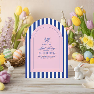 Green & pink tennis bachelorette itinerary invitat invitation