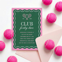 Green + Pink Tennis Club Adult Birthday Party