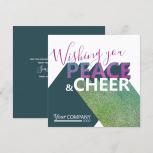 Green, Pink Violet Business Typography Holiday Invitation
