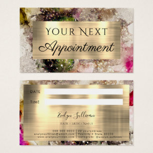 Green PinK Watercolor  Appointment Card