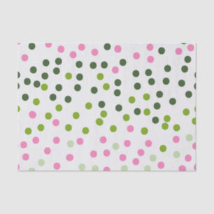 GREEN PINK WHITE POLKA DOTS TISSUE PAPER