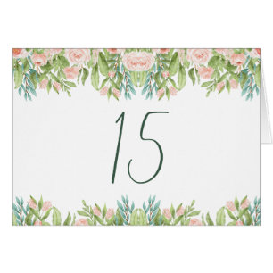 Green pink white wedding Tabletop signs