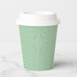 Green Pinstripe Paper Cups