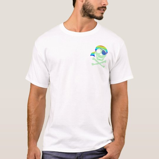 Green Pirate Skull 2-Sided Women's Shirts