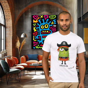 Green Pirate   TREASURE - By Design   Fun Original T-Shirt