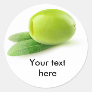 Green pitted olive classic round sticker