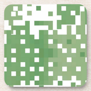 Green Pixel Pattern Coaster