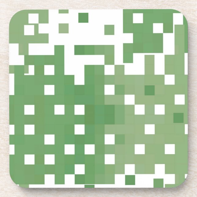 Green Pixel Pattern Coaster (Front)