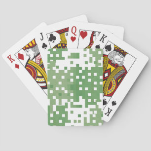 Green Pixel Pattern Playing Cards