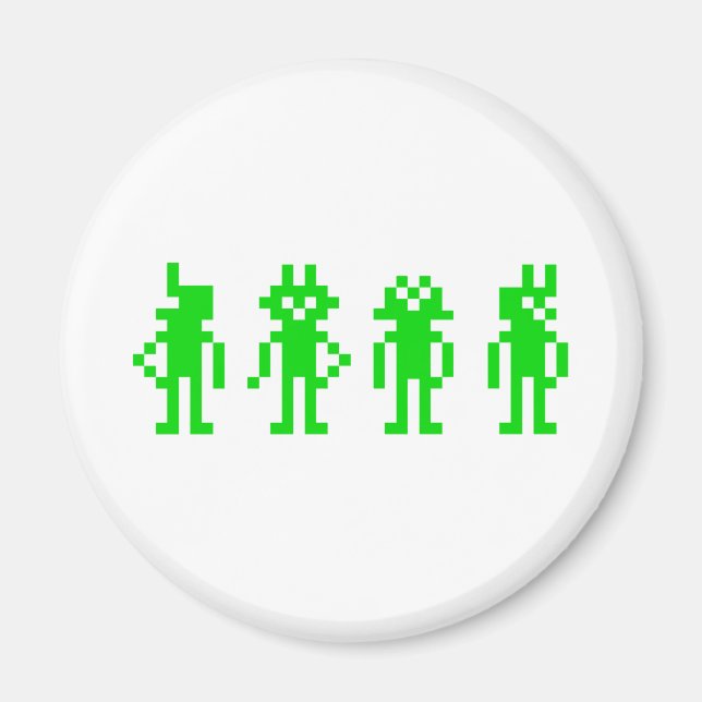 green pixel robots magnet (Front)