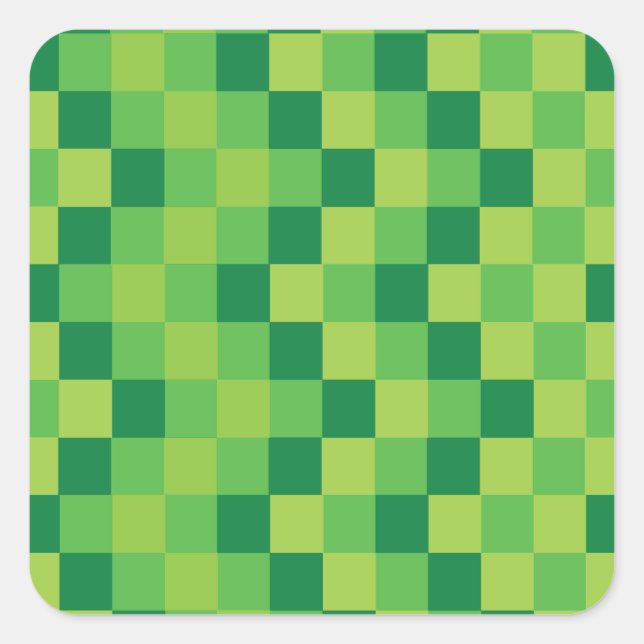 Green Pixel Stickers - Personalise with your text (Front)