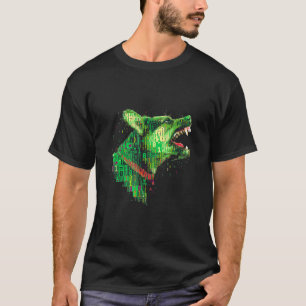 Green Pixels Dog Shepherd German Guard Usa America T-Shirt