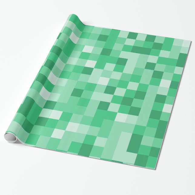 Green pixels wrapping paper (Unrolled)