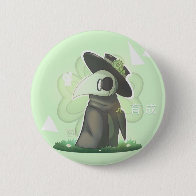 Green Plague Doctor Button (Front)