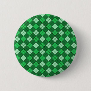 Green Plaid 6 Cm Round Badge