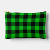 Green Plaid Accessory Pouch