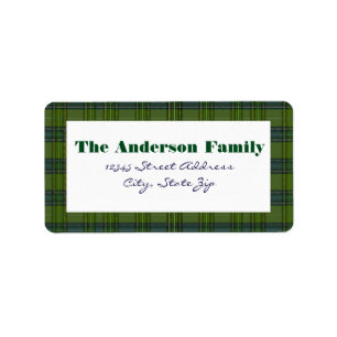 Green Plaid - Address Label