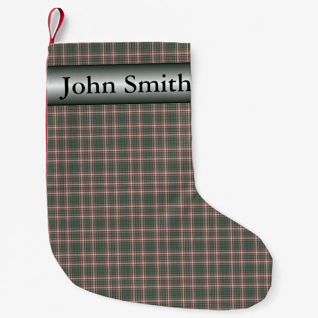 Green Plaid Basic Small Christmas Stocking (Front)