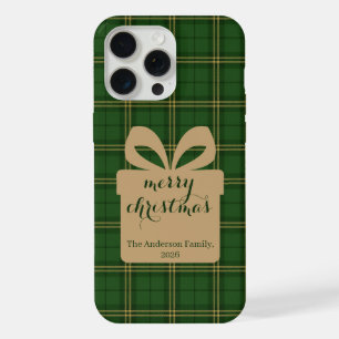 Green Plaid Christmas Festive Pattern - iPhone 15 Pro Max Case