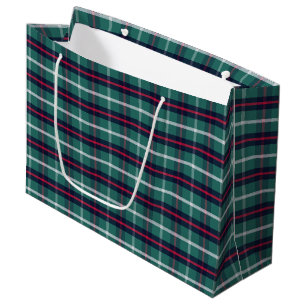 Green Plaid Christmas Gift Bag