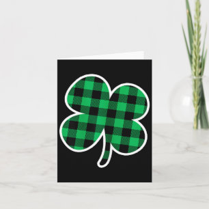 Green Plaid Clover St Patricks Day Women Shamrock  Card