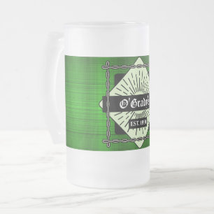 Green Plaid Custom Frosted Mug