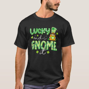 Green Plaid Cute Lucky And I Gnome It Happy St Pat T-Shirt