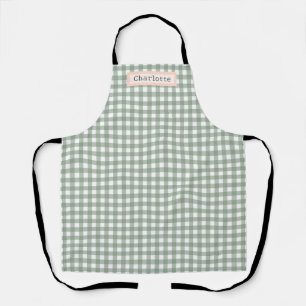 Green Plaid Cute Personalised Apron