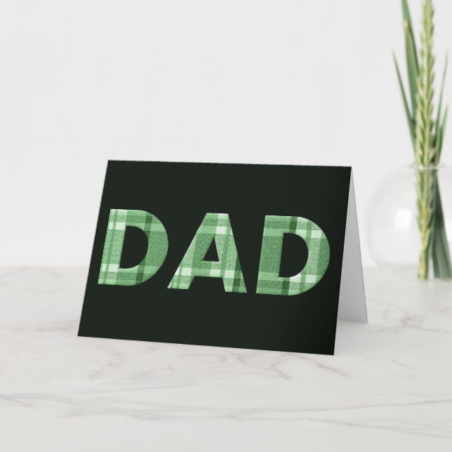 Green Plaid Dad Pun Fathers Day Card (Front)